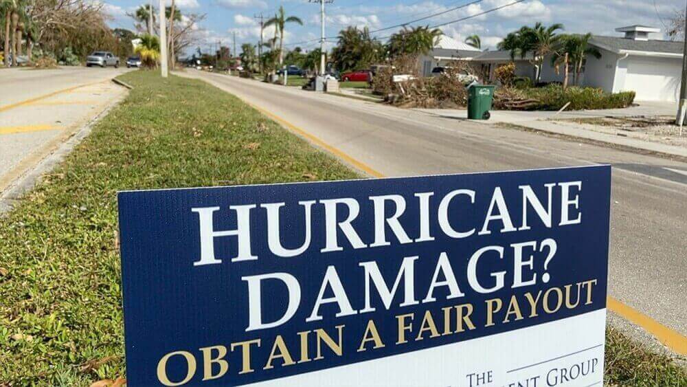 Hurricane Ian hurricane claims adjuster sign